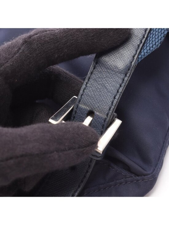 Prada Backpack Navy Nylon Saffiano Leather Triangle Logo main image 4